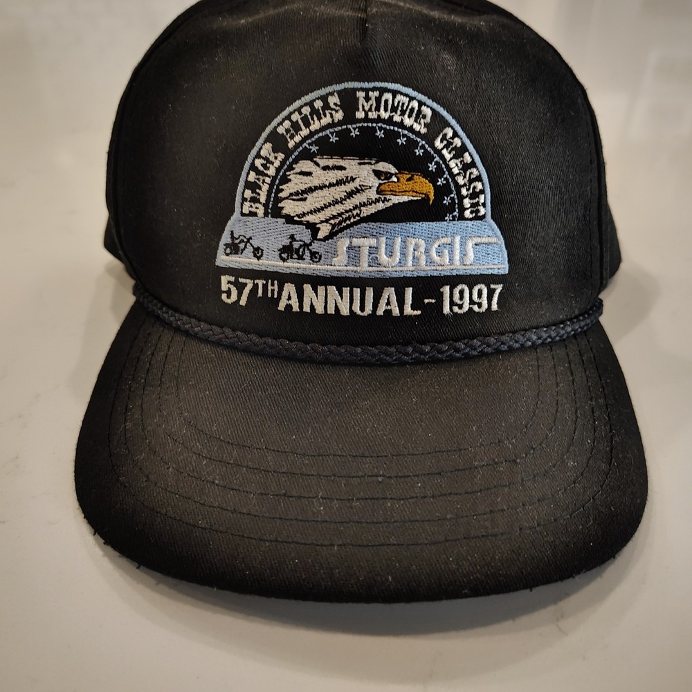 VTG 1997 Sturgis ALIVEHAT - BLACK HILLS MOTOR CLASSIC Snapback Trucker Hat Eagle